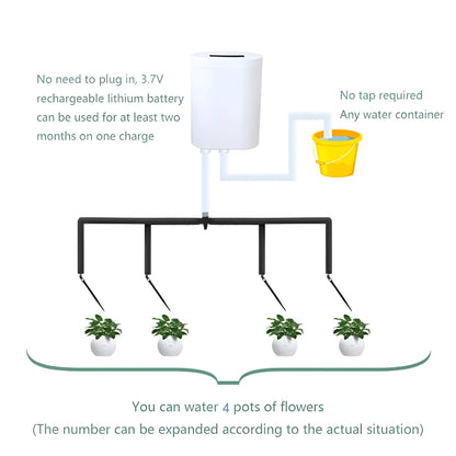 Programmable Plant Watering System with LCD Display and 120 Day Battery