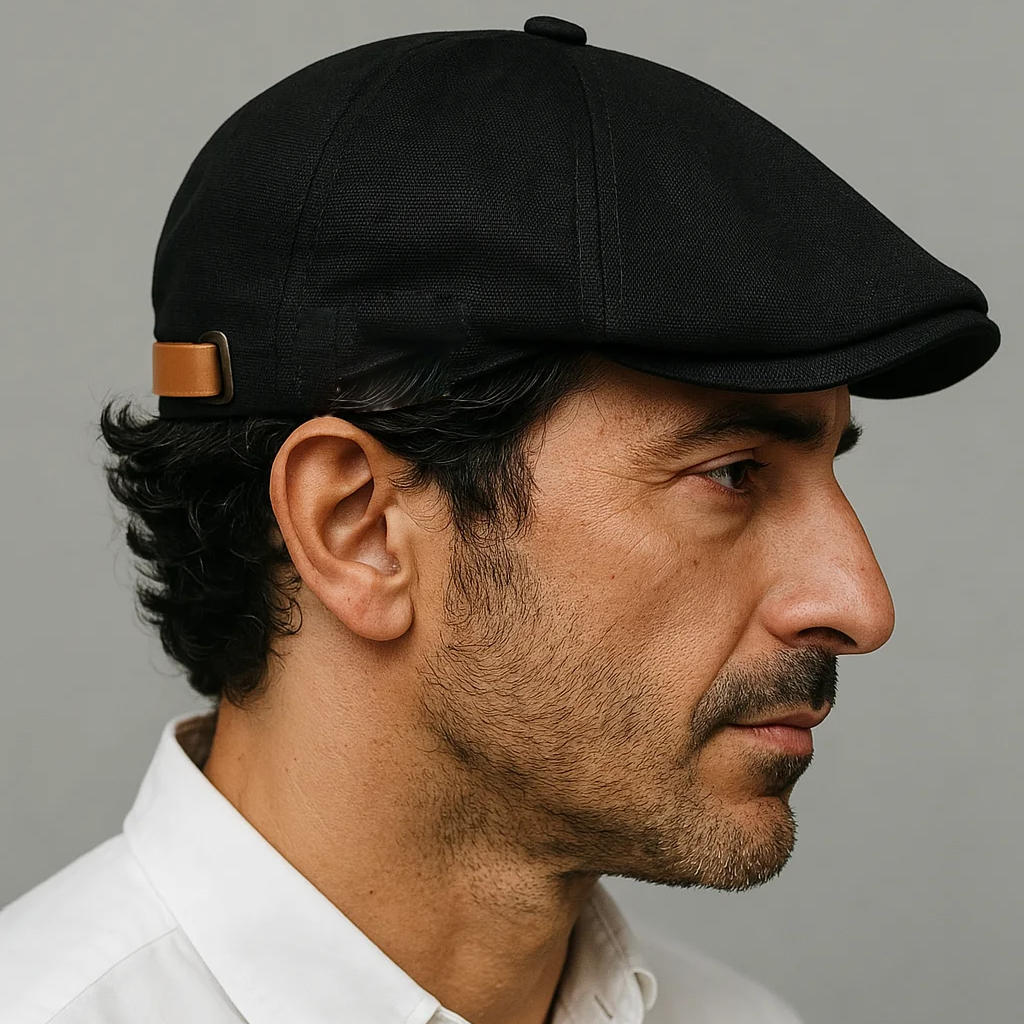 Reversible Flat Cap with Moisture Wicking Band and Elastic Fit System