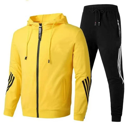 Men's Cotton Polyester Blend Set with Full Zip Hoodie and Jogger Pants