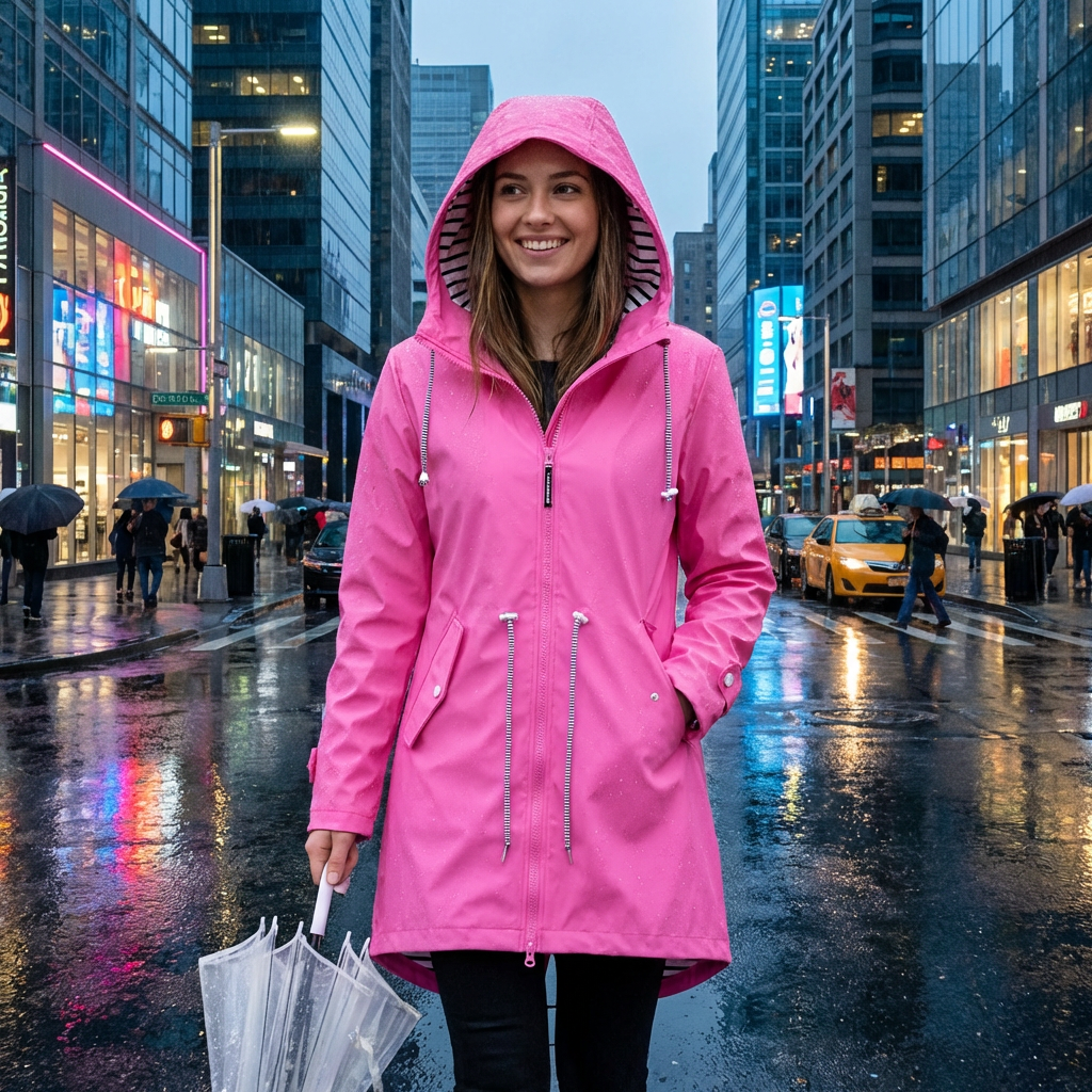 Women's Long Hooded Jacket with Extended Length