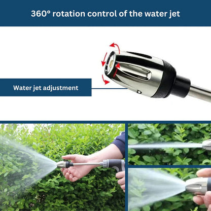 High Pressure Rotating Nozzle Hose Attachment with Adjustable Spray Control