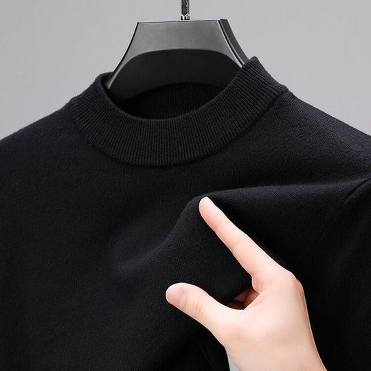 Men's Pullover Sweater with Regular Fit and Straight Hem