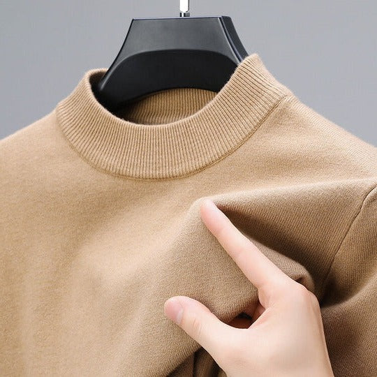 Men's Pullover Sweater with Regular Fit and Straight Hem