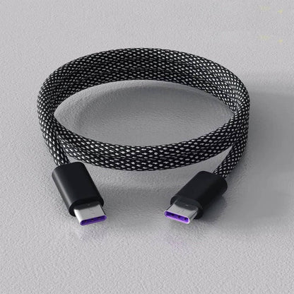 Magnetic Charging Cable with Auto-Coiling System and Dual Device Tips, 3.3ft