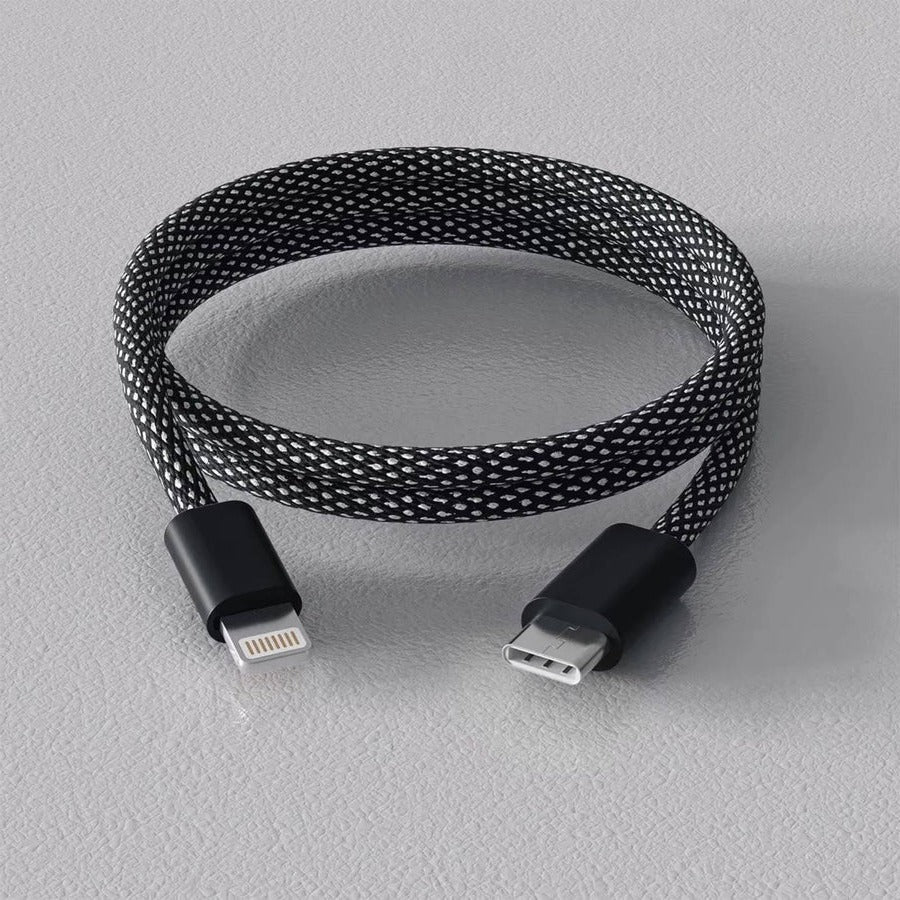Magnetic Charging Cable with Auto-Coiling System and Dual Device Tips, 3.3ft