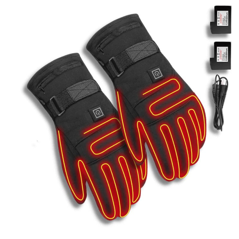 Heated Gloves with Touchscreen Fingertips and Three-Level Temperature Control