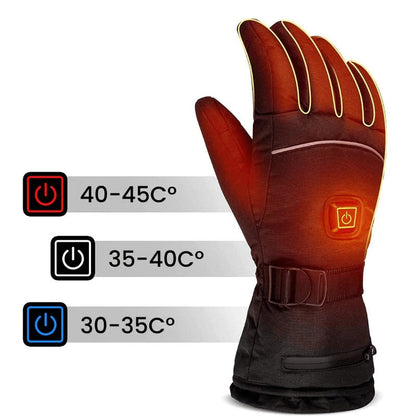 Heated Gloves with Touchscreen Fingertips and Three-Level Temperature Control