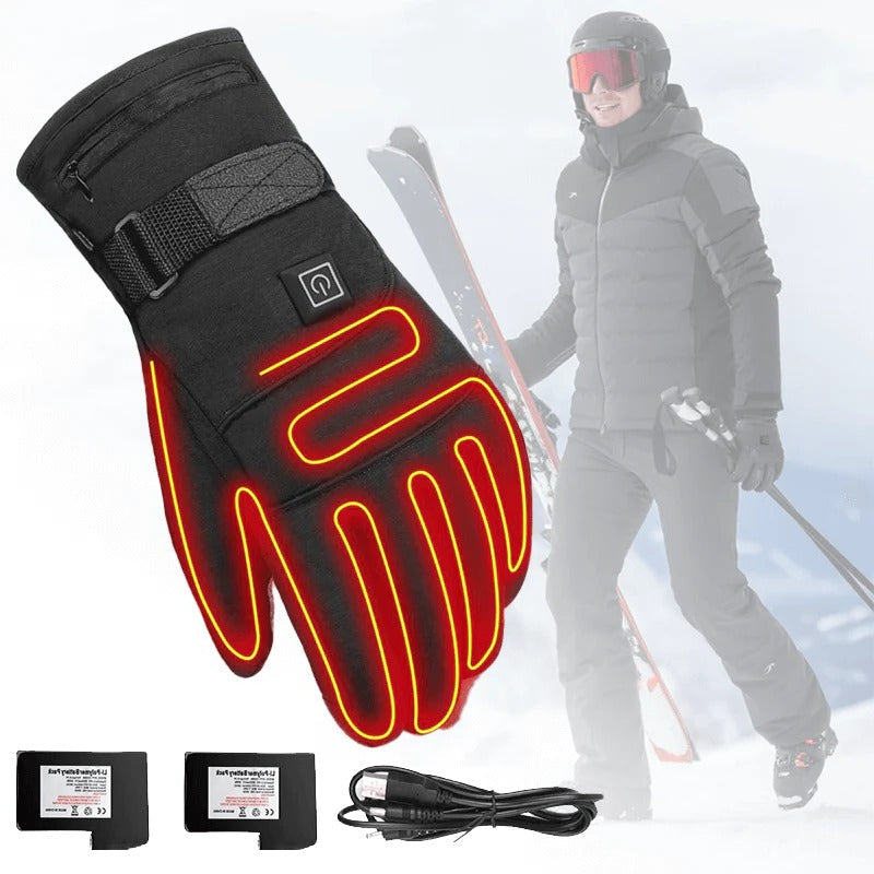 Heated Gloves with Touchscreen Fingertips and Three-Level Temperature Control