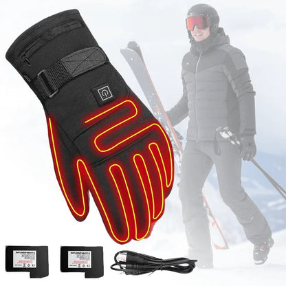 Heated Gloves with Touchscreen Fingertips and Three-Level Temperature Control