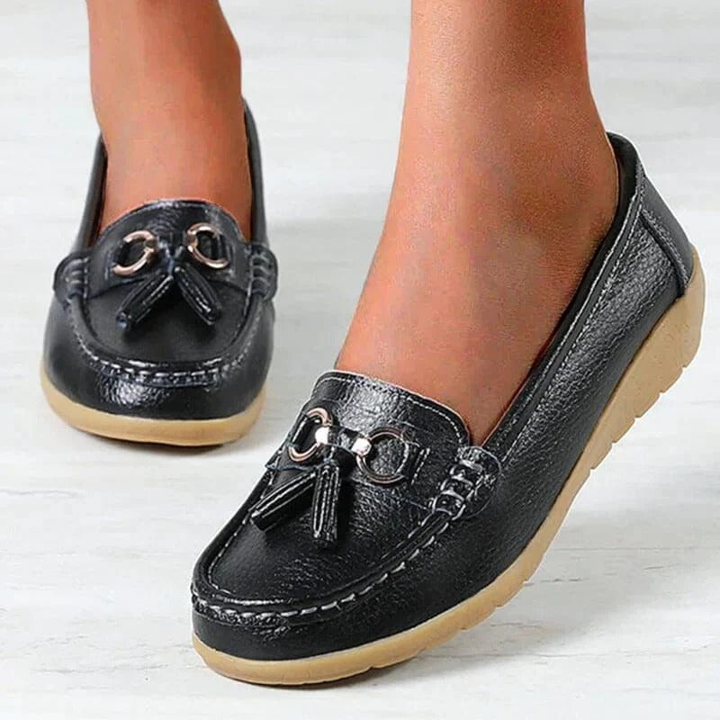 Women's Premium Hide Loafers with Ergonomic Insoles and Air-Permeable Build