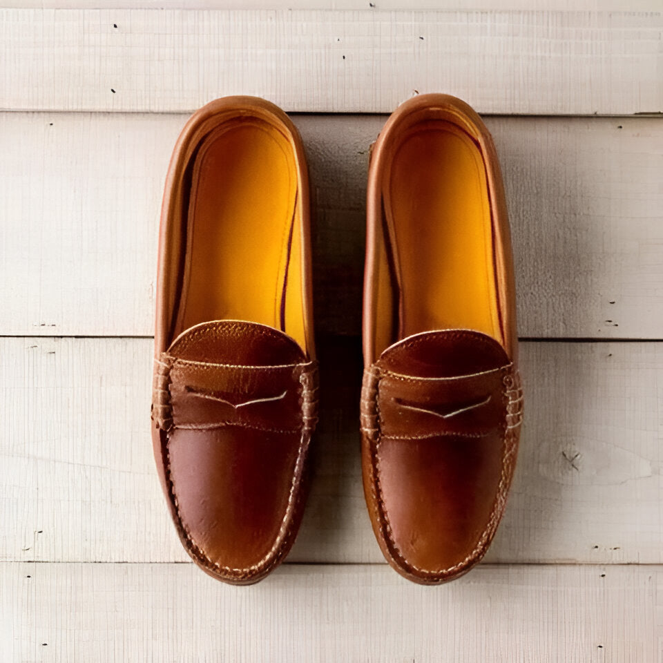 Women's Slip-On Loafers with Rounded Toe and Low Heel