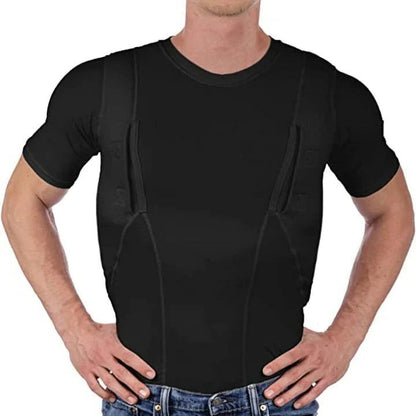 Compression T-Shirt for Men with Dual Side Pockets