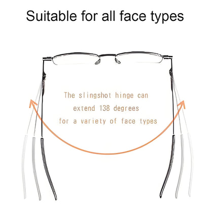 Foldable Reading Glasses with Spring Loaded Hinge and Protective Case