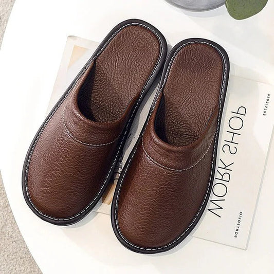 Indoor Slip-On Slippers with  Non-Slip Traction Base for Men