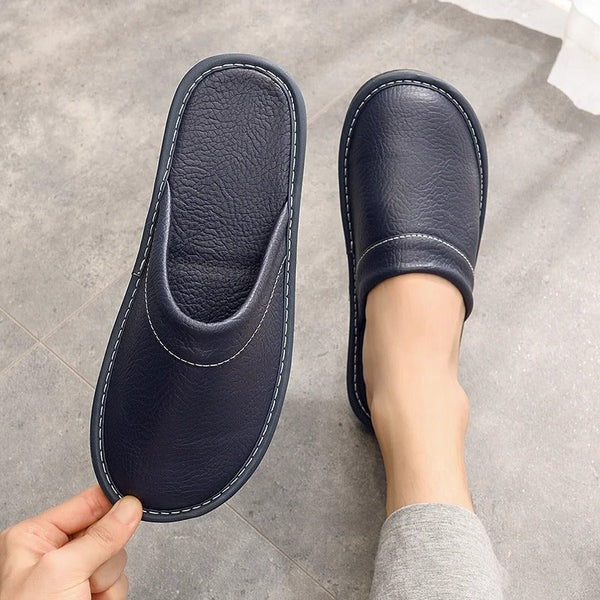Indoor Slip-On Slippers with  Non-Slip Traction Base for Men