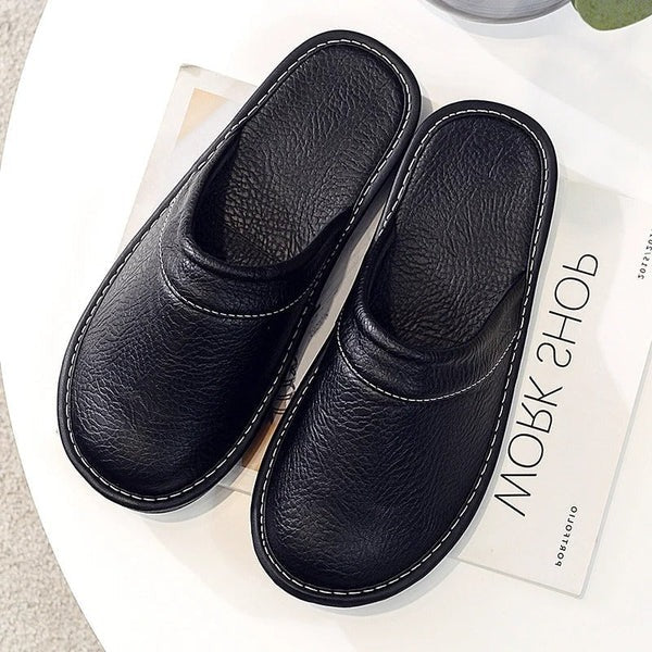 Indoor Slip-On Slippers with  Non-Slip Traction Base for Men