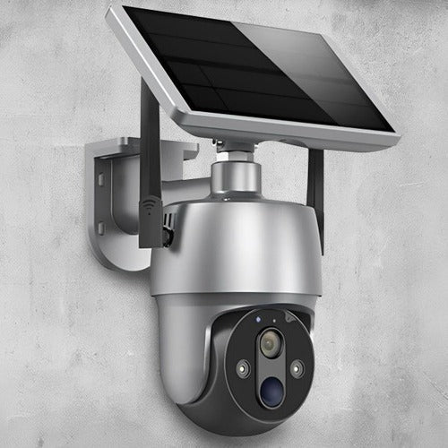 Outdoor Surveillance Camera with Solar Panel and Dual Axis Rotation, 1080P HD