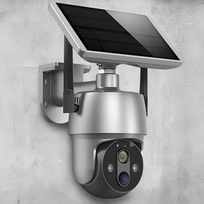 Outdoor Surveillance Camera with Solar Panel and Dual Axis Rotation, 1080P HD