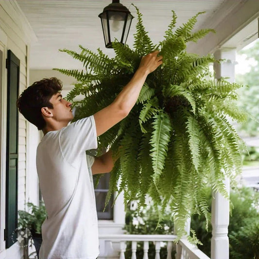 Add Greenery Without Watering with This Artificial Fern (UV-Resistant Polyethylene Leaves, Water-Resistant Build)