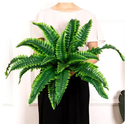 Add Greenery Without Watering with This Artificial Fern (UV-Resistant Polyethylene Leaves, Water-Resistant Build)