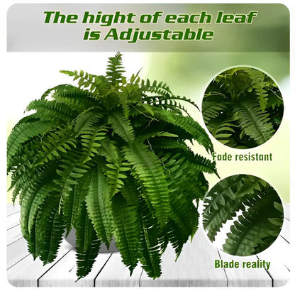 Add Greenery Without Watering with This Artificial Fern (UV-Resistant Polyethylene Leaves, Water-Resistant Build)
