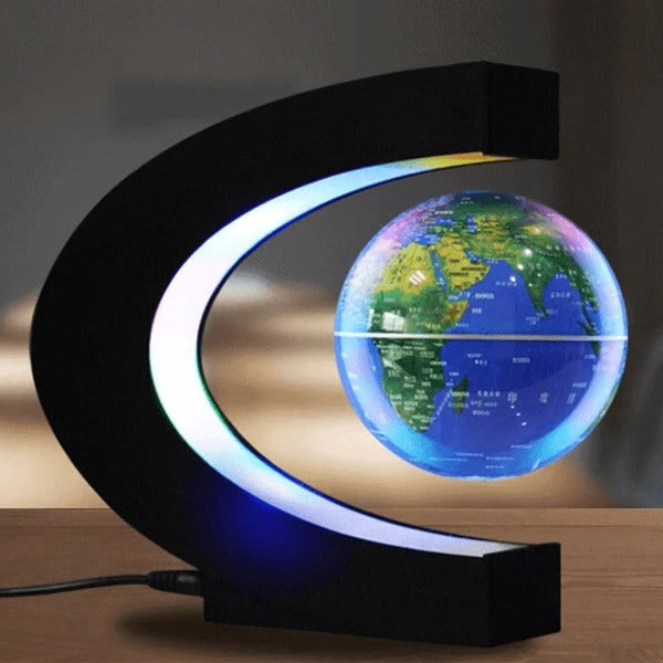 Magnetic Levitation Globe with LED Lighting, 3-Inch Rotating Display