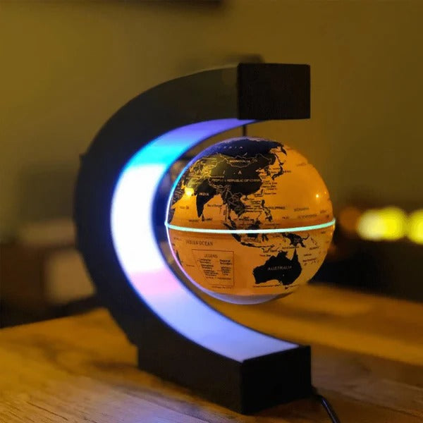 Magnetic Levitation Globe with LED Lighting, 3-Inch Rotating Display