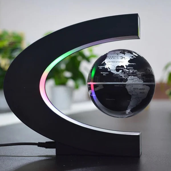 Magnetic Levitation Globe with LED Lighting, 3-Inch Rotating Display