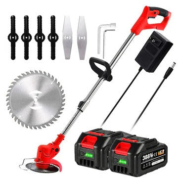 Grass Trimmer with Telescopic Shaft and Multi-Angle Head, Battery Powered
