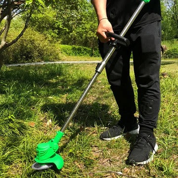 Grass Trimmer with Telescopic Shaft and Multi-Angle Head, Battery Powered