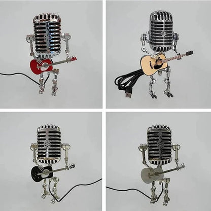 Adjustable Robot Desk Lamp with Guitar Accessory and LED Bulb