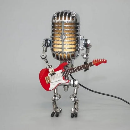 Adjustable Robot Desk Lamp with Guitar Accessory and LED Bulb
