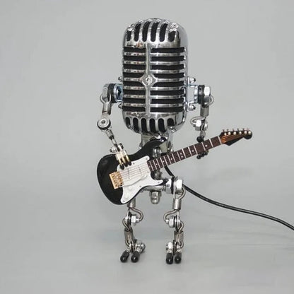 Adjustable Robot Desk Lamp with Guitar Accessory and LED Bulb