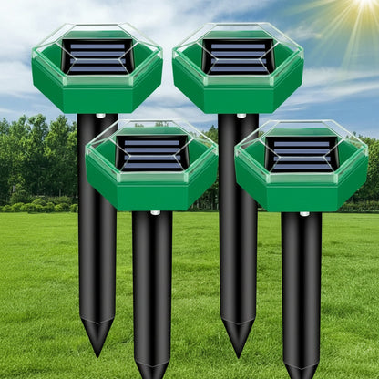Solar Pest Deterrent Stakes with Sonic Pulses and Weather Resistant Design, Set of 4