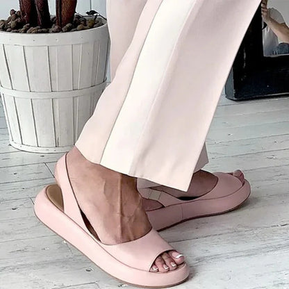 Women's Everyday Slip-On Sandals with Low Heel and Rubber Sole