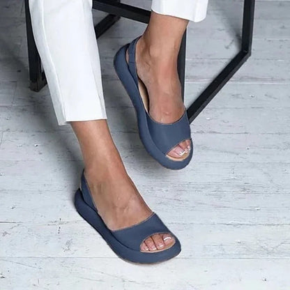 Women's Everyday Slip-On Sandals with Low Heel and Rubber Sole