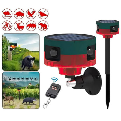 Motion Activated Solar Pest Deterrent with LED Strobe and 13 Sound Patterns
