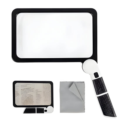 Handheld Magnifying Glass with 48 LED Lights and 5x Magnification, Foldable Design