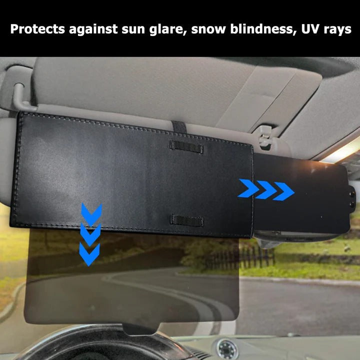 Polarized Car Visor with Dual Day and Night Mode, Hook and Loop Attachment