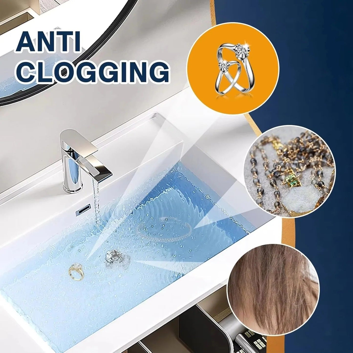 Sink Stopper with Integrated Strainer Basket and Press Control for Standard Drains
