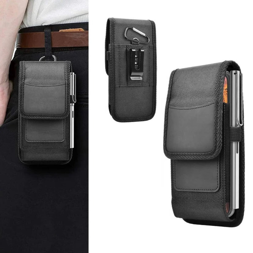 Belt Clip Phone Holster with Signal Blocking Card Slot and Pen Band
