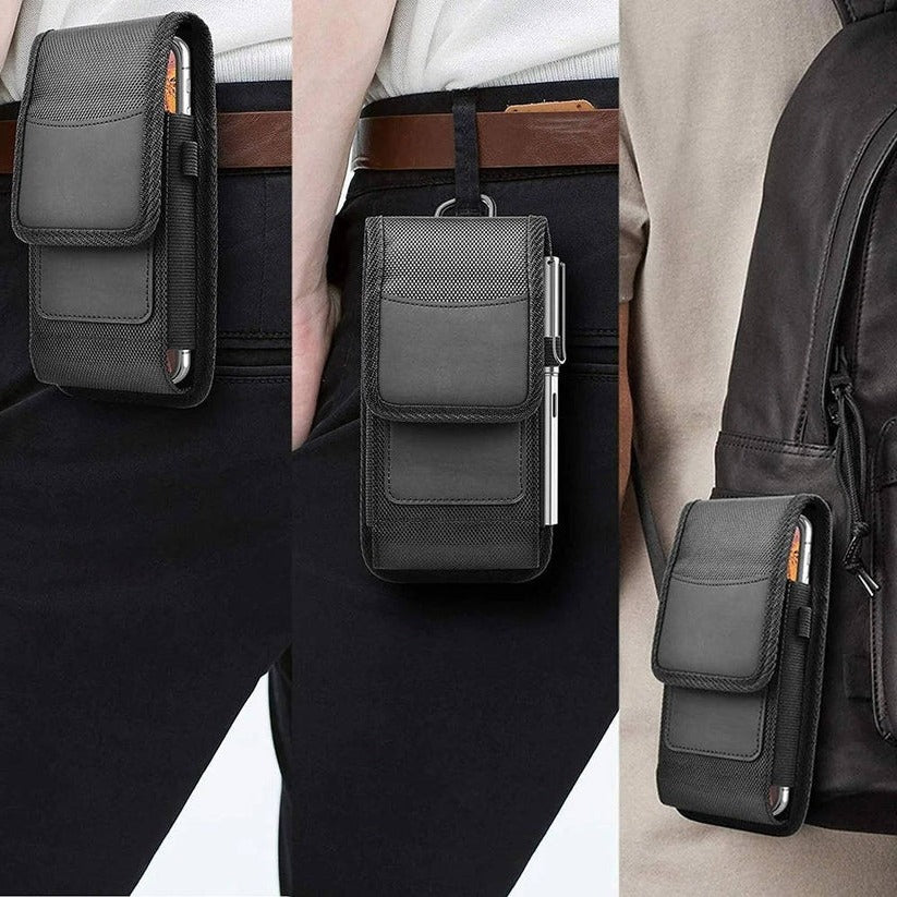 Belt Clip Phone Holster with Signal Blocking Card Slot and Pen Band