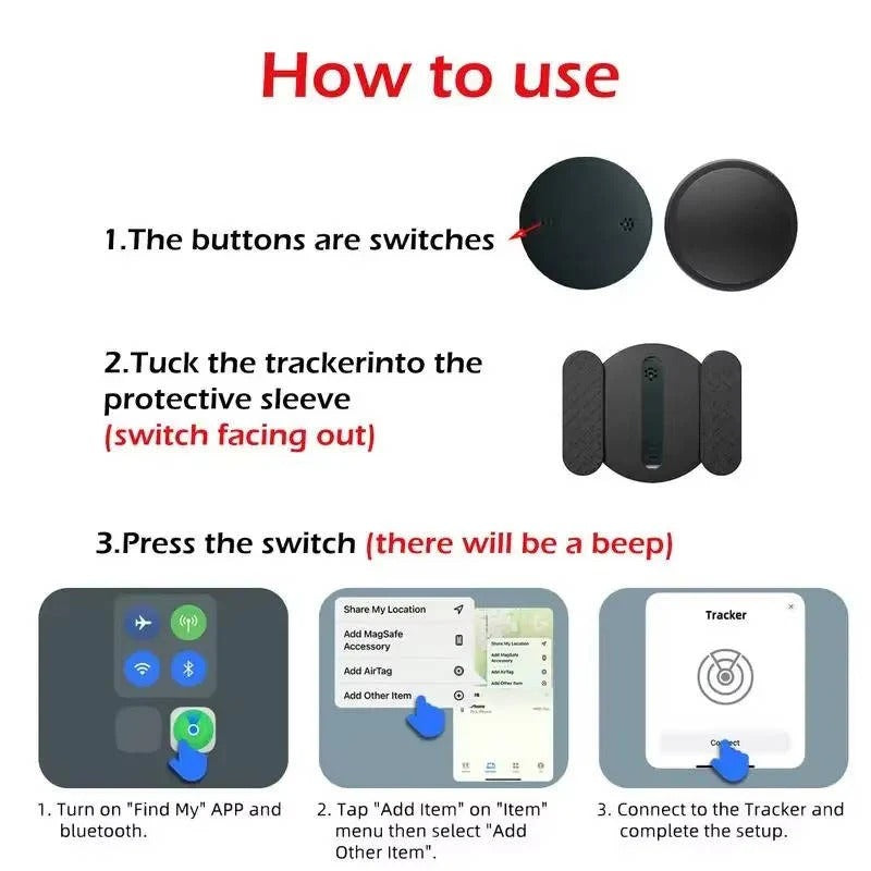 Compact GPS Vehicle Tracker with App Monitoring and Dual Cases