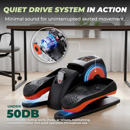 Quiet Desk Elliptical with LCD Display and Remote Control, 12 Speed Levels