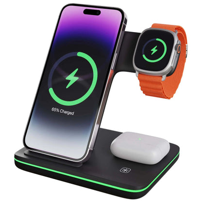 Wireless Charging Dock with Magnetic Alignment for Phone, Watch and Earbuds