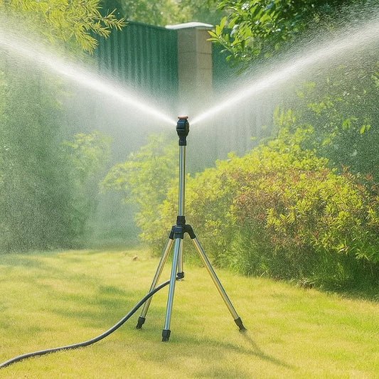Tripod Sprinkler High Pressure Rotating Lawn Watering System With Adjustable Height