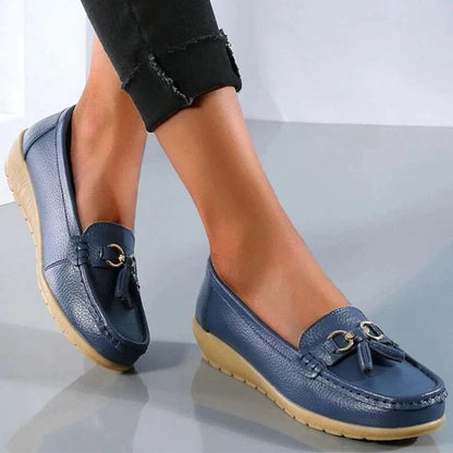 Women's Premium Hide Loafers with Ergonomic Insoles and Air-Permeable Build