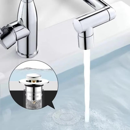 Pop-Up Drain Stopper with Removable Hair Catching Basket for Standard Sink Drains