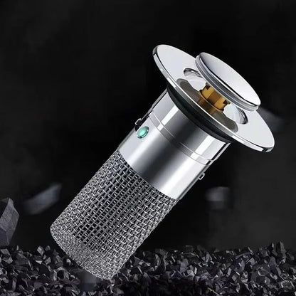 Pop-Up Drain Stopper with Removable Hair Catching Basket for Standard Sink Drains