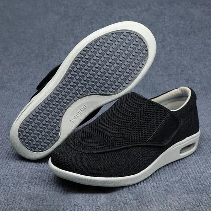 Adjustable Wide Fit Shoes with Hook and Loop Closure and Padded Insole